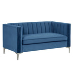 Tapicerowana sofa dwuosobowa – Nowoczesna sofa do salonu, szara, czarna, niebieska, beżowa
