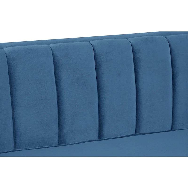 Tapicerowana sofa dwuosobowa – Nowoczesna sofa do salonu, szara, czarna, niebieska, beżowa