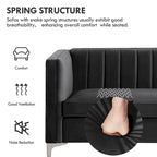 Tapicerowana sofa dwuosobowa – Nowoczesna sofa do salonu, szara, czarna, niebieska, beżowa