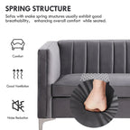 Tapicerowana sofa dwuosobowa – Nowoczesna sofa do salonu, szara, czarna, niebieska, beżowa