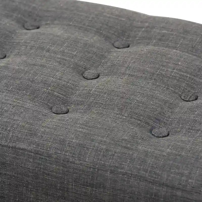 Tapicerowana ławka z guzikami w stylu mid-century, mebel akcentowy do sypialni i przedpokoju