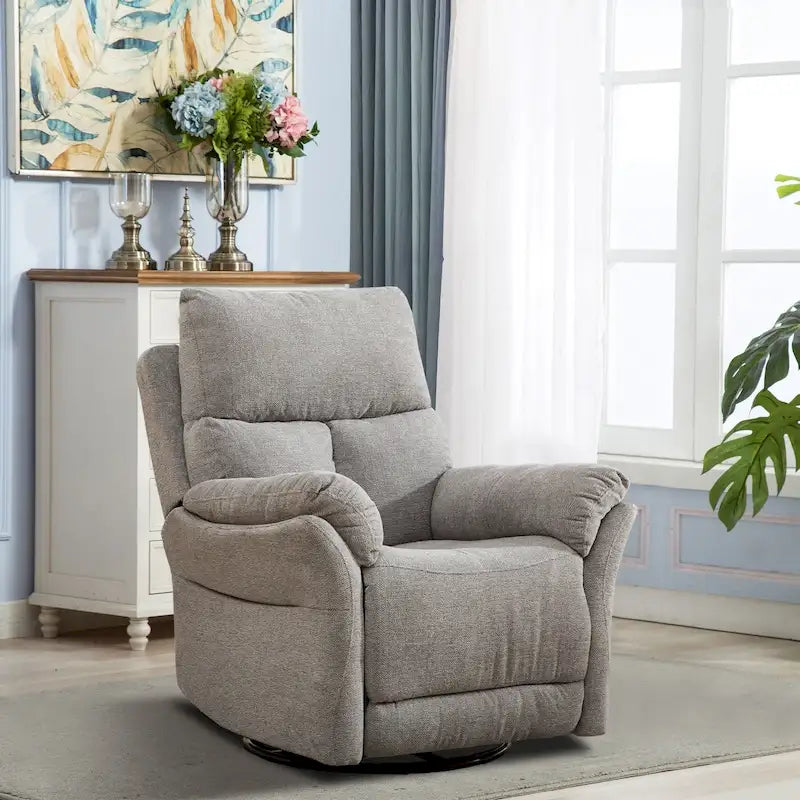 Ręczny, tapicerowany, miękki fotel bujany rozkładany, sofa do salonu