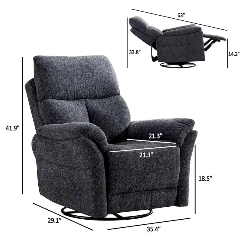 Ręczny, tapicerowany, miękki fotel bujany rozkładany, sofa do salonu