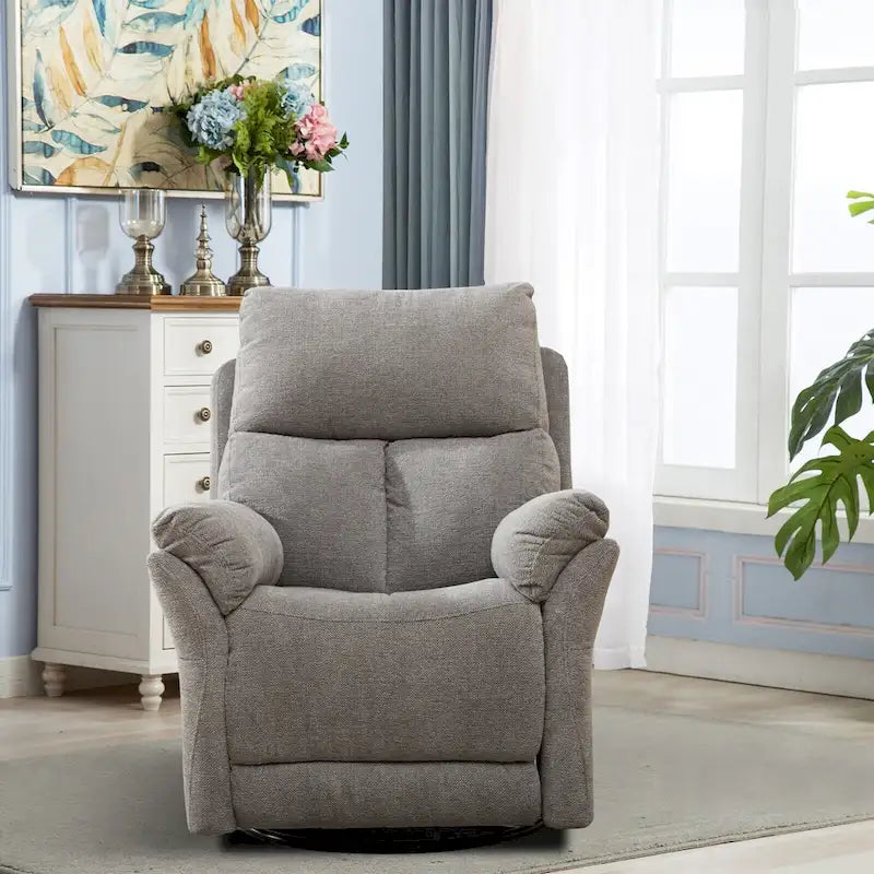 Ręczny, tapicerowany, miękki fotel bujany rozkładany, sofa do salonu