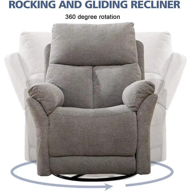 Ręczny, tapicerowany, miękki fotel bujany rozkładany, sofa do salonu