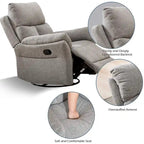 Ręczny, tapicerowany, miękki fotel bujany rozkładany, sofa do salonu
