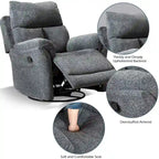 Ręczny, tapicerowany, miękki fotel bujany rozkładany, sofa do salonu