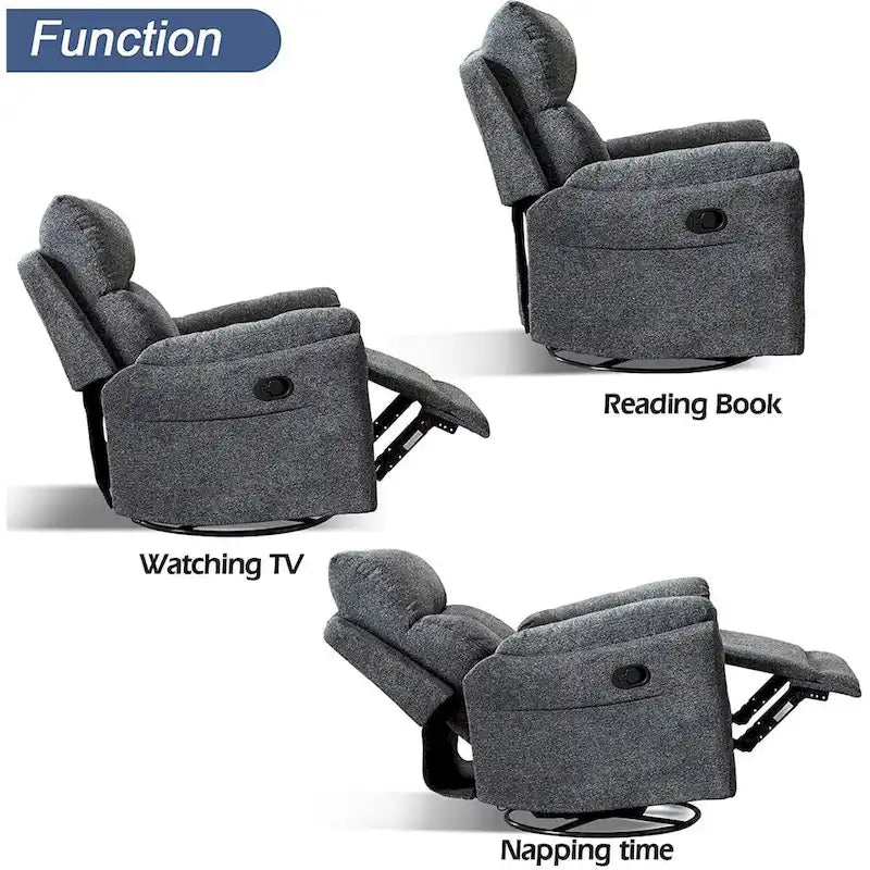 Ręczny, tapicerowany, miękki fotel bujany rozkładany, sofa do salonu