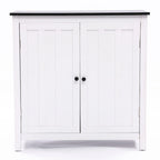 Biała Szafka Łazienkowa z MDF z Dwoma Drzwiczkami i Regulowaną Półką - 82 cm (wys.) x 80 cm (szer.) x 37 cm (gł.)