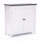 Biała Szafka Łazienkowa z MDF z Dwoma Drzwiczkami i Regulowaną Półką - 82 cm (wys.) x 80 cm (szer.) x 37 cm (gł.)