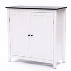 Biała Szafka Łazienkowa z MDF z Dwoma Drzwiczkami i Regulowaną Półką - 82 cm (wys.) x 80 cm (szer.) x 37 cm (gł.)