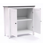 Biała Szafka Łazienkowa z MDF z Dwoma Drzwiczkami i Regulowaną Półką - 82 cm (wys.) x 80 cm (szer.) x 37 cm (gł.)