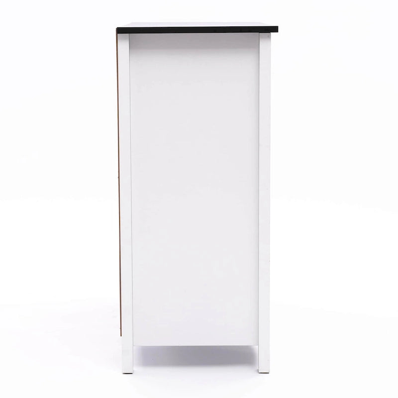 Biała Szafka Łazienkowa z MDF z Dwoma Drzwiczkami i Regulowaną Półką - 82 cm (wys.) x 80 cm (szer.) x 37 cm (gł.)