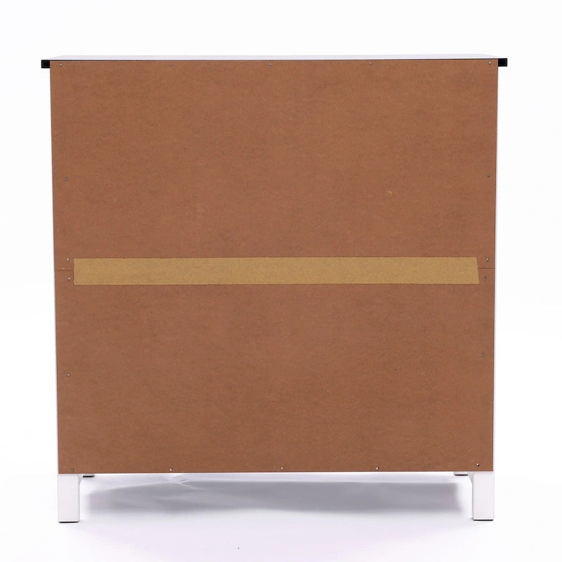 Biała Szafka Łazienkowa z MDF z Dwoma Drzwiczkami i Regulowaną Półką - 82 cm (wys.) x 80 cm (szer.) x 37 cm (gł.)
