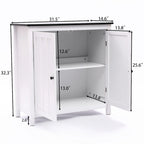 Biała Szafka Łazienkowa z MDF z Dwoma Drzwiczkami i Regulowaną Półką - 82 cm (wys.) x 80 cm (szer.) x 37 cm (gł.)