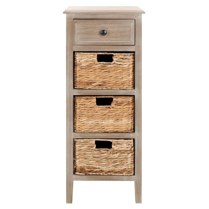 Szafka nocna z 4 szufladami – 38 cm szer. x 30,5 cm gł. x 91,5 cm wys., wykończenie w stylu postarzanym, wiele kolorów
