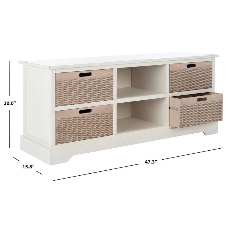 Szafka RTV na media 47" – 47" szer. x 16" gł. x 20" wys., brązowy, piaskowy, czarny, postarzana biel