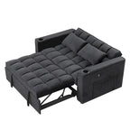 Aksamitna rozkładana sofa wielofunkcyjna z uchwytem na kubki i portem USB