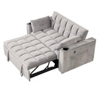 Aksamitna rozkładana sofa wielofunkcyjna z uchwytem na kubki i portem USB