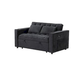 Aksamitna rozkładana sofa wielofunkcyjna z uchwytem na kubki i portem USB