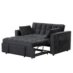 Aksamitna rozkładana sofa wielofunkcyjna z uchwytem na kubki i portem USB