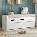 Rustykalna ławka do przechowywania z 2 szufladami, ukrytą przestrzenią do przechowywania i 3 atrapami szuflad na górze, ławka na buty do salonu