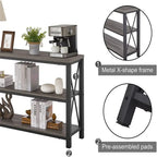 Industrialny stolik konsolowy za sofę - 13.39D x 47.24W x 30H
