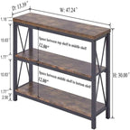 Industrialny stolik konsolowy za sofę - 13.39D x 47.24W x 30H