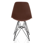 Krzesło do jadalni Nature Series DSR w stylu mid-century modern, z drewnianym usłojeniem, z akcentem, z czarnymi nogami Eiffel ze stali
