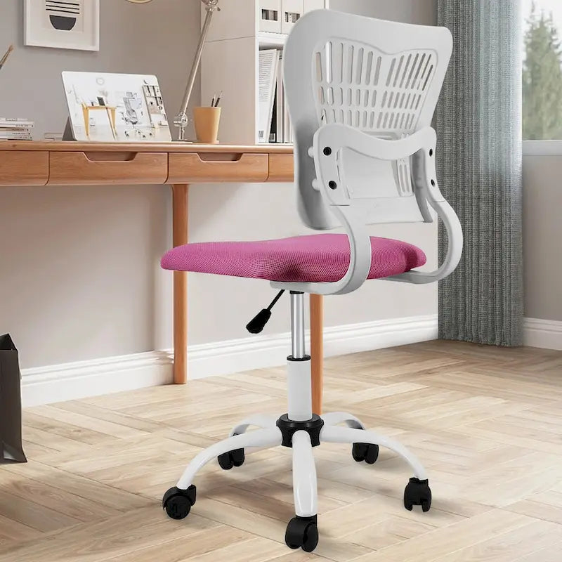 Ergonomiczne Krzesło Biurowe bez Podłokietników z Regulacją Wysokości Siedziska i Siatkowym Oparciem