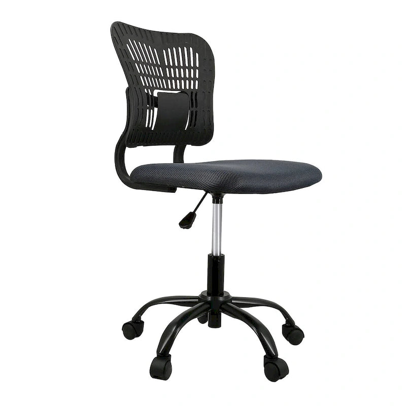 Ergonomiczne Krzesło Biurowe bez Podłokietników z Regulacją Wysokości Siedziska i Siatkowym Oparciem