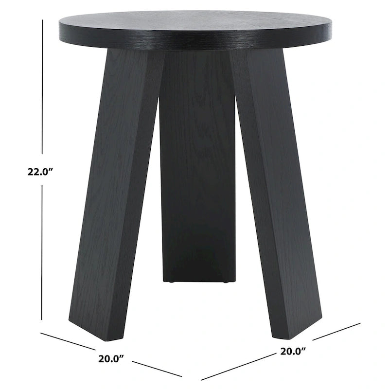 Drewniany stolik akcentujący – 50,8 cm szer. x 50,8 cm gł. x 55,9 cm wys., naturalny, czarny, dąb rustykalny, bielony